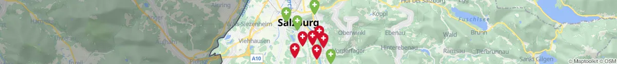 Kartenansicht für Apotheken-Notdienste in der Nähe von Morzg (Salzburg (Stadt), Salzburg)